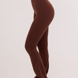 Brown Subtle Scrunch Flared Legging