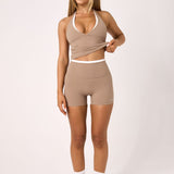Latte Layered Subtle Scrunch Bike Short 4"