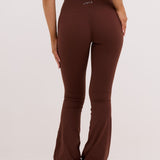 Brown Subtle Scrunch Flared Legging