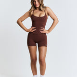 Brown Thin Strap Racerback Tank