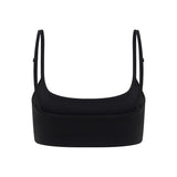 Black Thin Strap Crop
