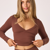 Brown Cross Front Long Sleeve