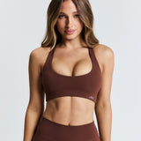 Brown Scoop Racerback Crop