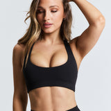 Black Scoop Racerback Crop