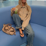 Sand Faux Suede Harper Jacket