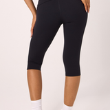 Black Drawstring Fold Over Capri