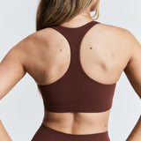 Brown Scoop Racerback Crop