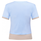 Blue/Latte Layered Baby Tee