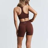 Brown Scoop Racerback Crop