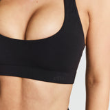 Black Scoop Racerback Crop