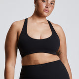 Black Scoop Racerback Crop