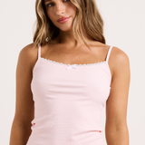 Pink Ribbed PJ Cami