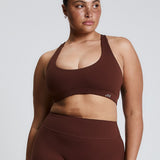 Brown Scoop Racerback Crop
