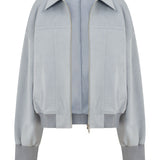 Powder Blue Faux Suede Harper Jacket