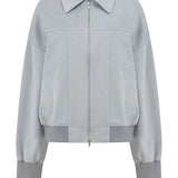 Powder Blue Faux Suede Harper Jacket