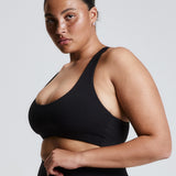 Black Scoop Racerback Crop