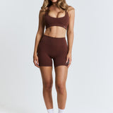 Brown Scoop Racerback Crop