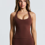 Brown Built-in-Bra Tank