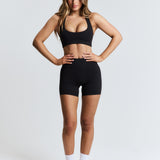 Black Scoop Racerback Crop