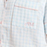 Blue Gingham Short PJ Top