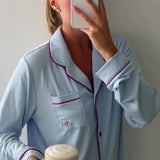 Bluebell Ribbed Long Sleeve PJ Top