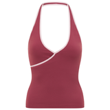 Plum/Pink Cross Halter Top