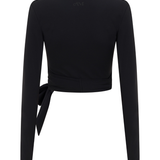 Black Active Wrap Long Sleeve Top