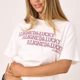 Aligned & Lucky White Tee