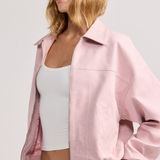 Blush Pink Faux Suede Harper Jacket