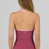 Plum/Pink Cross Halter Top