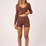 Brown Subtle Scrunch Bike Short 4"
