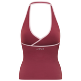 Plum/Pink Cross Halter Top