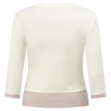 Yellow/Latte Layered 3/4 Sleeve Top