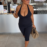 Black Active Halter Top