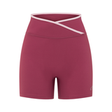 Plum/Pink Cross Front Subtle Scrunch Bike Short
