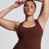 Brown Built-in-Bra Tank