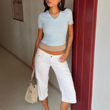 Blue/Latte Layered Baby Tee