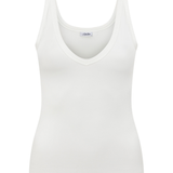 White Low Scoop Tank Top