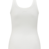 White Low Scoop Tank Top