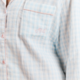 Blue Gingham Long PJ Top