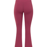 Plum/Pink Cross Front Subtle Scrunch Flared Legging