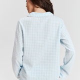 Blue Gingham Long PJ Top