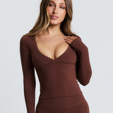 Brown Cross Front Long Sleeve