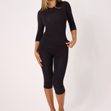 Black V Neck 3/4 Sleeve Top