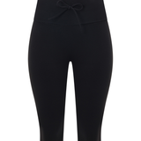 Black Drawstring Fold Over Capri