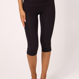 Black Fold Over Capri
