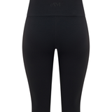 Black Drawstring Fold Over Capri