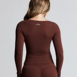 Brown Cross Front Long Sleeve