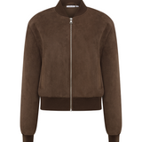 Cocoa Faux Suede Bomber