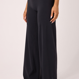 Black Subtle Scrunch Wide Leg Active Pant
